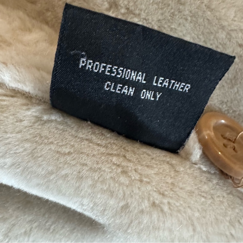 Gallery Leather Suede & Faux Shearling Button Up Jacket Large - Picture 6 of 8
